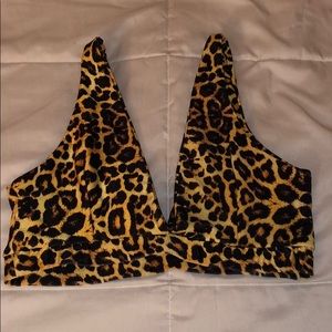 Leopard bikini top